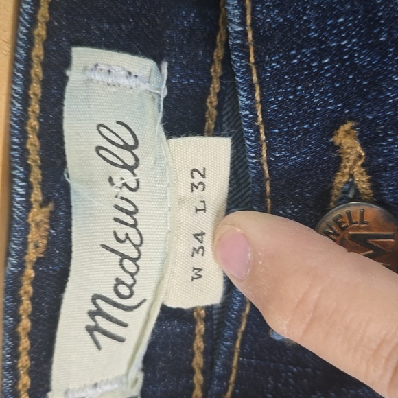 Madewell Men's Straight Jeans in Dark Blue, 34x32 - Picture 4 of 5